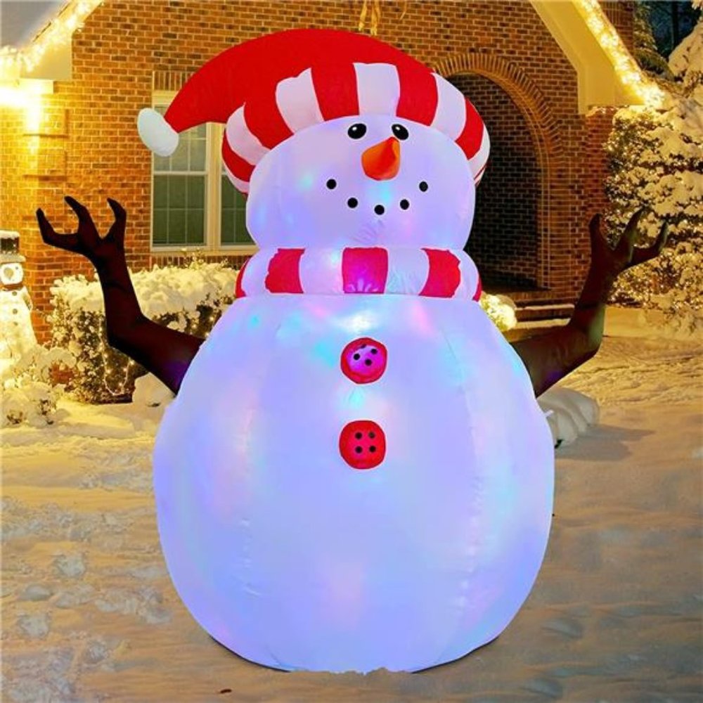 5 FT Christmas Inflatable Snowman Outdoor Yard Decorations, Christmas Blow Up